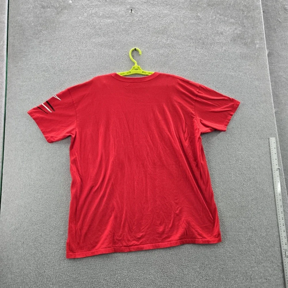 Alpinestars Men Shirt‎ 2XL Red Y2K Grunge Skate Logo Stripes Short Sleeve